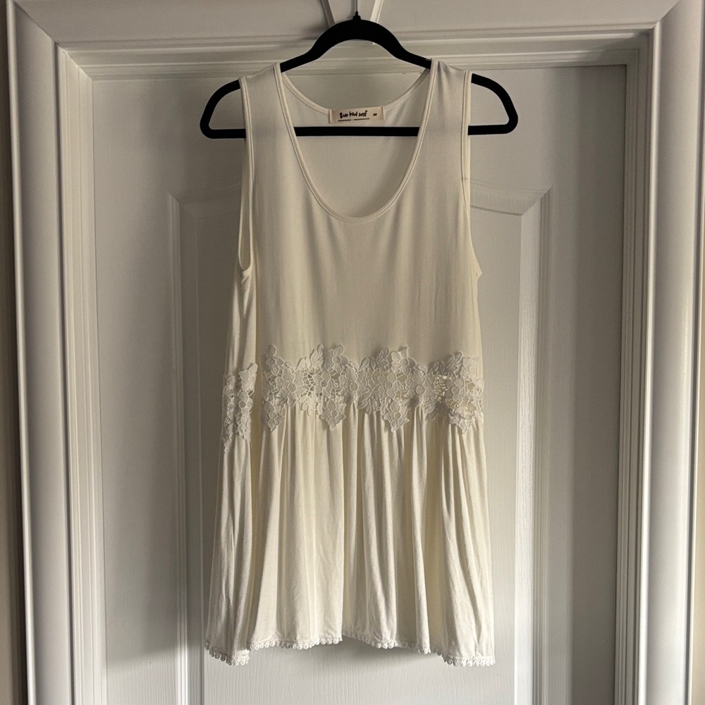 Three Bird Nest Cream Lace Tunic Top